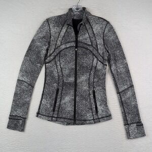 Lululemon Define Jacket Luon Spray Jacquard White Black Size 8 W4BBNS Active